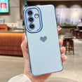 thumbnail image 2 of Samsung Galaxy S23 FE 5g 6.4" Phone Case with Luxury Electroplate Cute Side Love Heart Cover Full Camera Protection Soft Silicone Anti-Fingerprint Shockproof Cover Bumper (Blue), 2 of 6