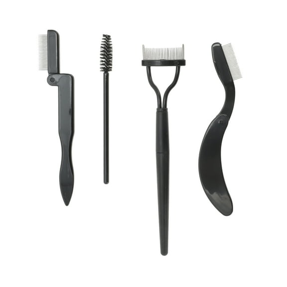 Unique Bargains 1 Set Multifunctional Foldable Eyebrow Brush Kit Black