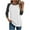 White, variant on RongHuan Womens Plus Size Tees Fashion 3/4 Sleeve Crewneck Tops Color Block Baseball Tshirt Relaxed Fit Blouse