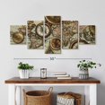 thumbnail image 2 of Elephant Stock Compass Collection World Map Wall Art - Horizontal Multi Panel Canvas - Living Room Wall Decor - Nautical Multi Panel - Gray And Brown Decor - 36" x 15", 2 of 4