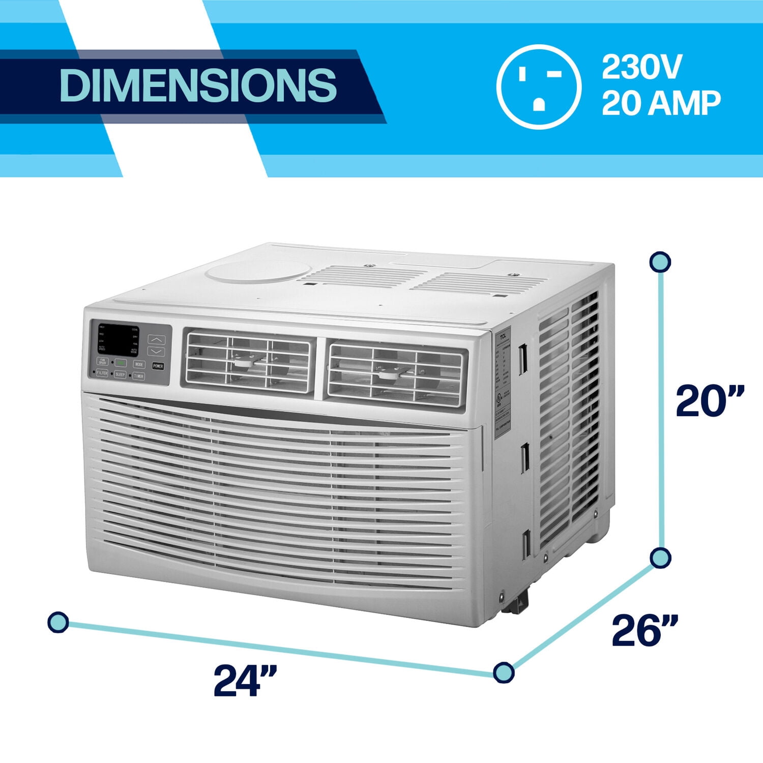 Arctic Wind 18,000 BTU 1000 sq ft Window Air Conditioner with Remote, White, 2AW18000EA