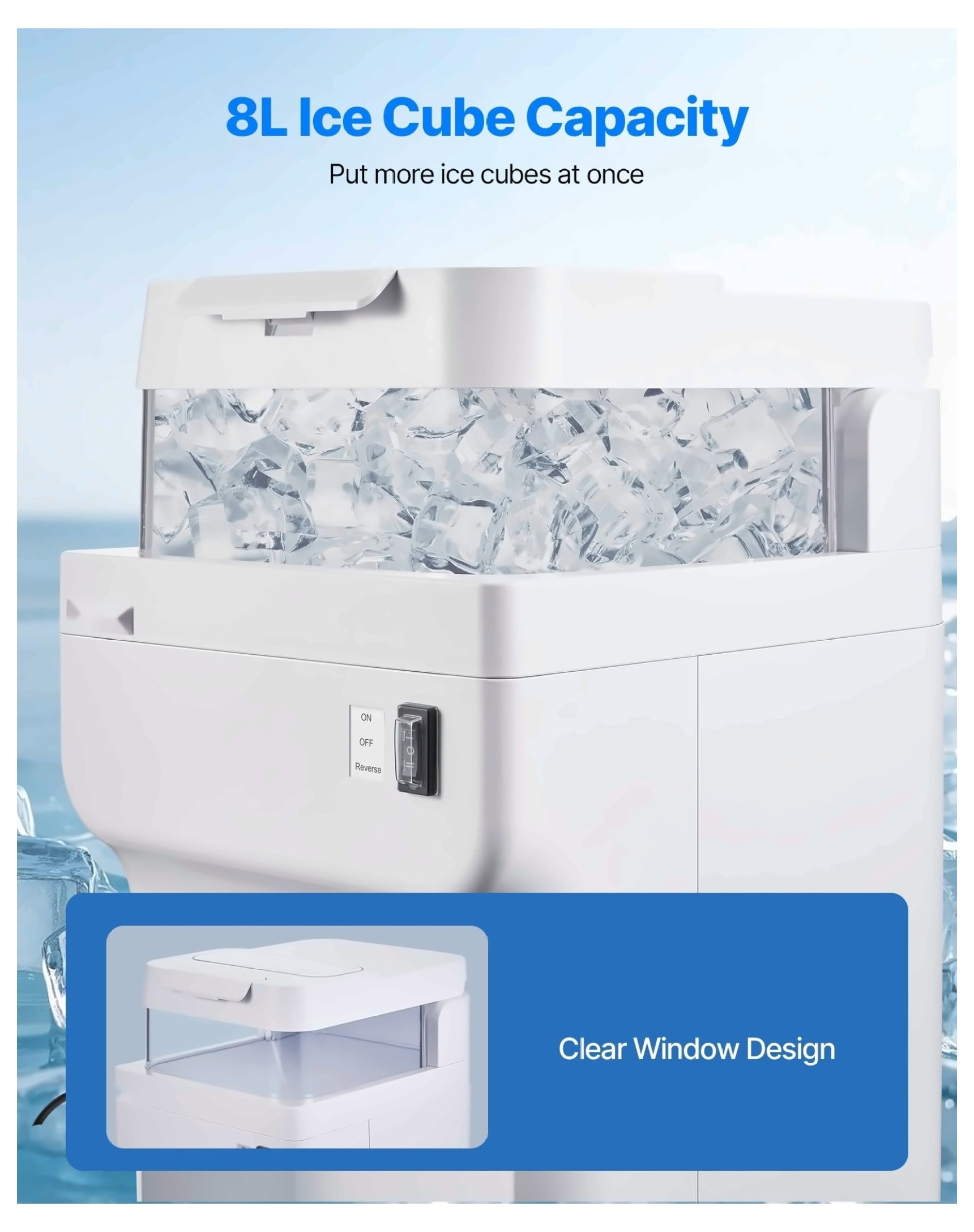 Commercial Ice Shaver 220LBS/H Electric Ice Crusher Snow Cone Maker White