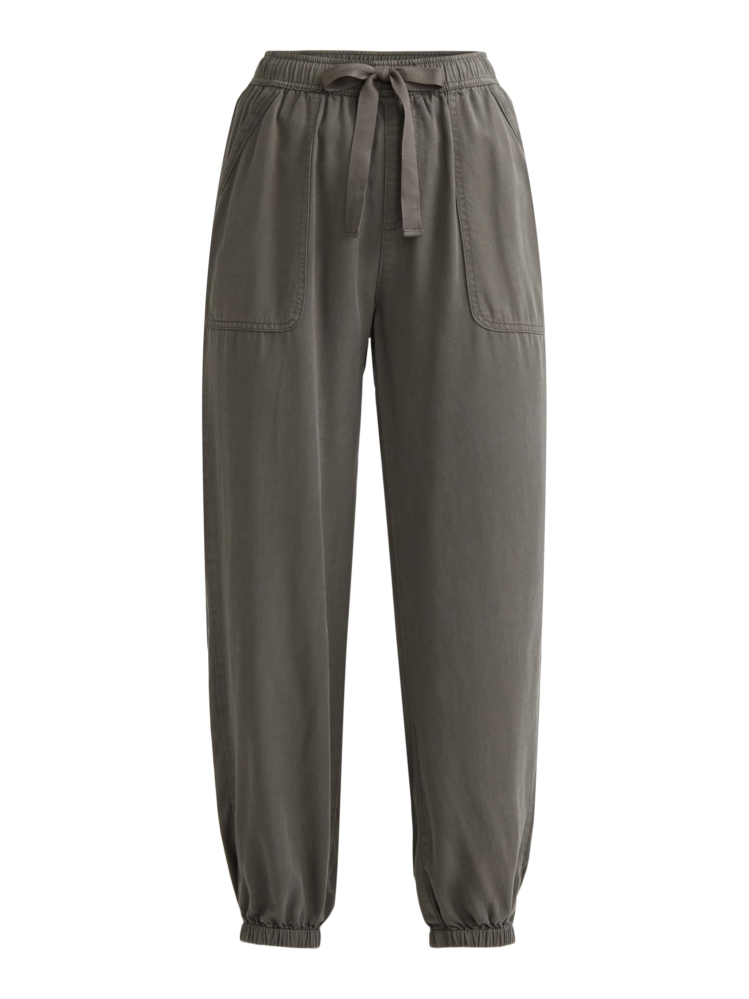 Time and Tru Women's High Rise Parachute Jogger Pants, 28" Inseam, Sizes XS-XXXL