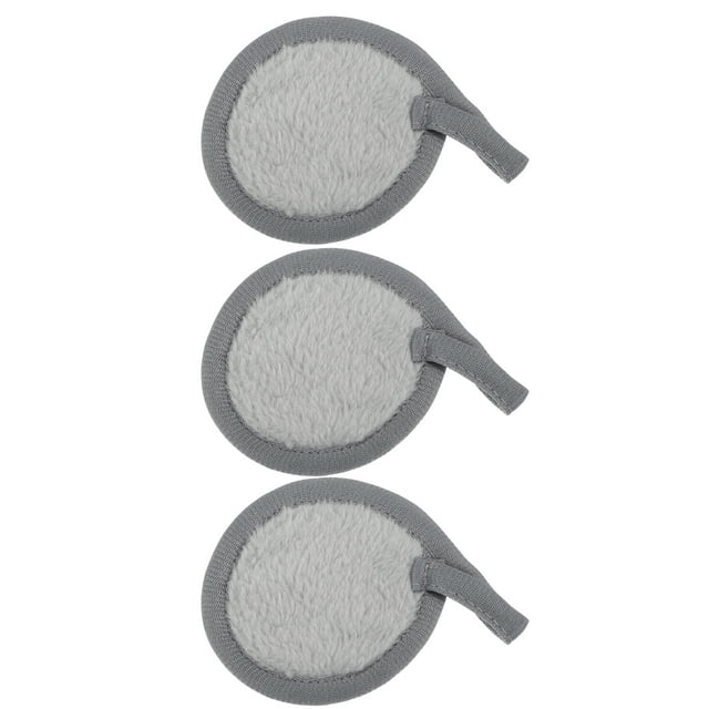 Almohadillas de franela suave Unique Bargains 3 uds gris removedor de maquillaje reutilizable