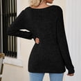 thumbnail image 5 of IROINNID Ladies Long Sleeve T Shirts Winter Square Neck Tops Solid Regular Blouse,Black, 5 of 5