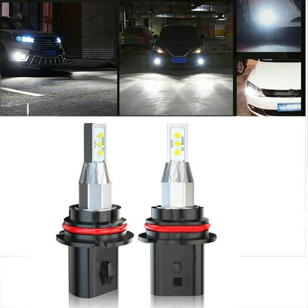 2 Pcs Car 9007 HB5 LED Headlight Bulbs High Low Beam 6000K White Fanless Bright LED Headlight 9007 9004 HB5