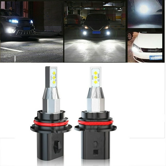 2 Pcs Car 9007 HB5 LED Headlight Bulbs High Low Beam 6000K White Fanless Bright LED Headlight 9007 9004 HB5