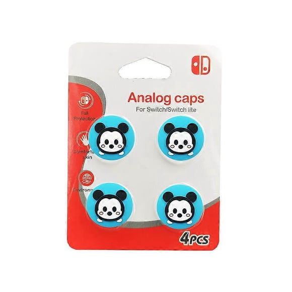 4pcs cute thumb grip covers for Nintendo Switch/Lite/OLED, Joy-Stick button covers, ergonomic cap for NS controllers Joy-Cons (Blue)