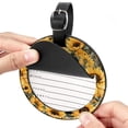 thumbnail image 2 of Panda Sunflower Set of 2pcs PU Leather Round Suitcase Tags with Privacy Cover and Name ID Tag - Ideal for Travel Luggage, Handbags, Backpacks, School Bags, 2 of 6