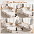 thumbnail image 5 of Holaki 77.2" Boneless Modular Sectional Sofa Couch, 32D High-Resilience 2-Seater Couch with Throw Pillows, Teddy Fleece Fabric Convertible Sofa Couch with R-Shaped Chaise for Living Room, White, 5 of 15