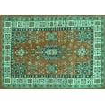 thumbnail image 1 of Ahgly Company Indoor Rectangle Persian Turquoise Blue Traditional Area Rugs, 6' x 9', 1 of 4