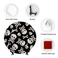 thumbnail image 4 of Wukai black white Skull bone Print Decorative Plate for Display,Bone China Decorative Plate, Ceramic Dinner Plate with Stand, Vertical Ceramic Plate-8in, 4 of 6