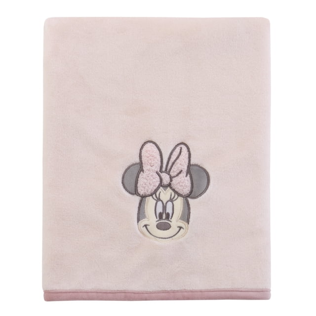 Minnie Mouse Appliqued Baby Blanket, Pink, Infant Girl