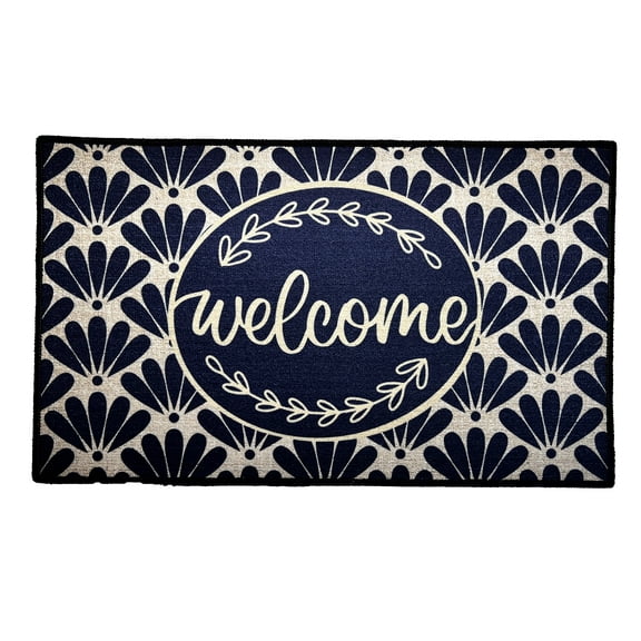 Scalloped Floral 17.5in x 30in Entry Mat