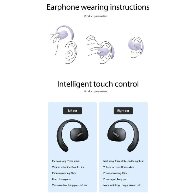 Miniso headphones with mic hotsell