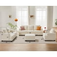 thumbnail image 3 of VANACC Sofa, 2 Piece Set Comfy Couch with Deep Seats, Modern Sofa for Living Room, Offwhite Bouclé, 3 of 5