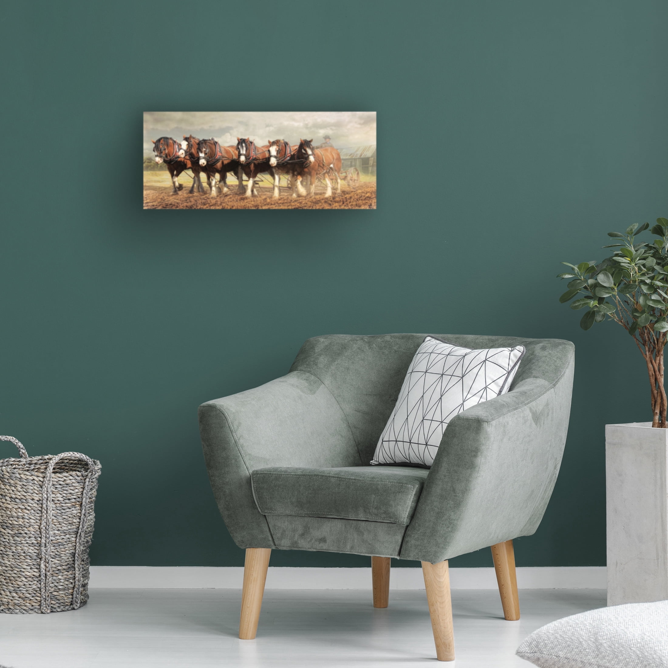 Canvas Wall Art - Trudi Simmonds 'Horse Power' Wall Art for Living Room, Bedroom, or Office Décor by Trademark Fine Art - 32 x 14 Inches