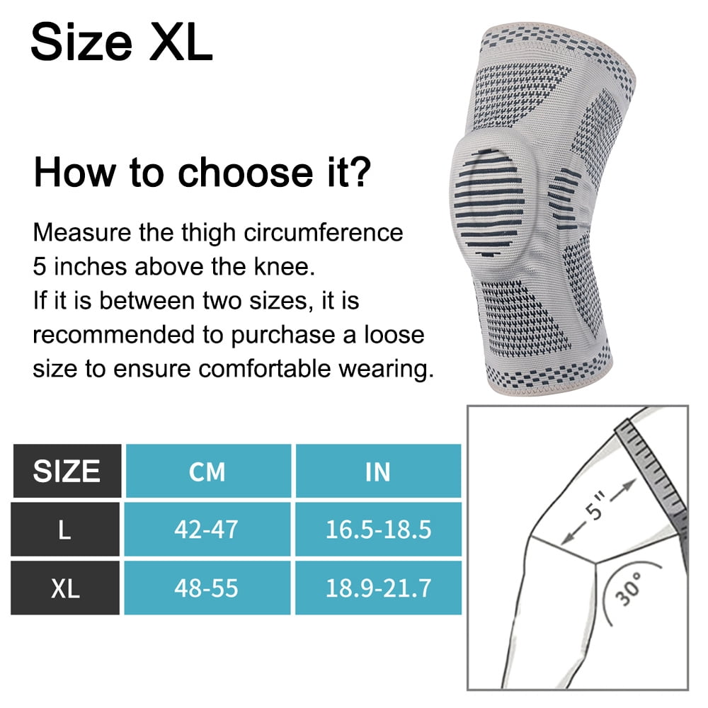 Knee Compression Sleeve - Best Knee Brace for Knee Pain for Men & Women – Knee Support for Running