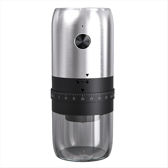 Coffee Grinder Charge Professional Stronger Adjustable Grinding Machine Portable Vacation Travel Cafe Grinder Silver,1 * Electric grinding device 1 * USB cable 1 * Clean brush,Silver