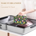thumbnail image 3 of FORMRS Makeup Bag Travel Cosmetic Organizer for Women Fold Flat Zipper Pouch with Handle, Flamingo Floral Pattern, 3 of 8