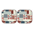 thumbnail image 7 of Daiia Patchwork In Country Style 2PCS Car Windshield Sun Shade, Foldable Sun Shield for Car Front Window, Auto Sun Blocker Visor Protector Universal for Truck SUV Pickup-Medium, 7 of 7