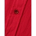 thumbnail image 4 of CVLIFE Chemises pour Hommes T-shirt à Col à Revers Chemise Boutonnée Hauts Col Rabattu T-shirt à Manches Courtes T-shirt de Travail Rouge 2TG, 4 of 5
