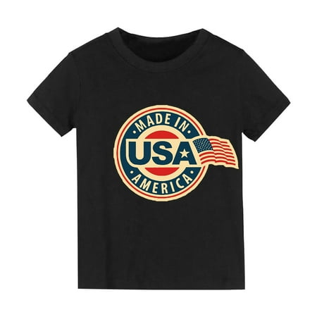 

Toddler Girls T-Shirt Tops Short Sleeved Summer Solid Color Cartoon Print