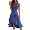 thumbnail image 2 of LISTHA Cocktail Dresses for Women Long Wedding Guest Cocktail Dresses Ruffle Mermaid Formal 2025 Sundress Navy L, 2 of 4