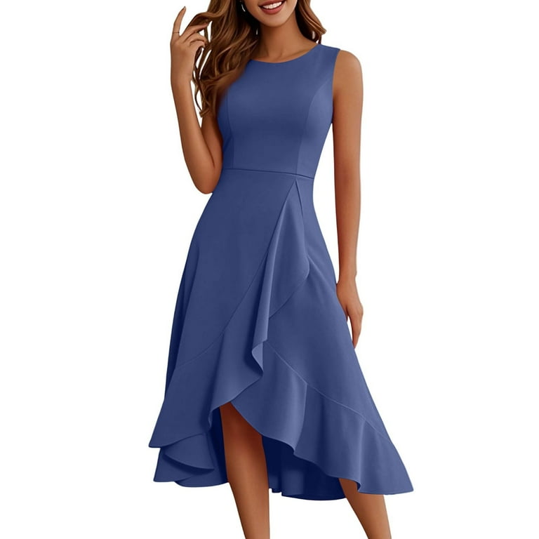Uocefik Women's Cocktail Party Formal Wedding Guest Church Dresses, Modest Graduation Prom Evening Dress Navy M, Size: Medium Uocefik Women's Cocktail Party Formal Wedding Guest Church Dresses, Modest Graduation Prom Evening Dress Navy M, Size: Medium