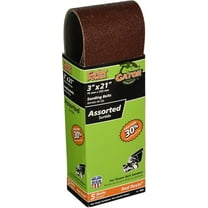 Ali Industries Sanding Belts Assorted - Heavy-Duty Aluminum Oxide - 5 Pack, 3" x 21"