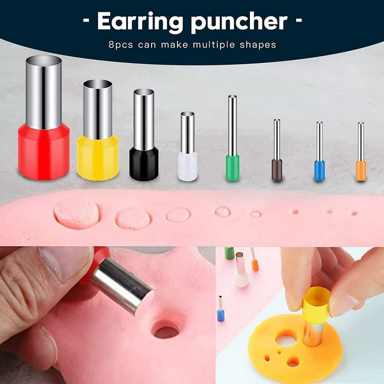 132Pcs Polymer Clay Cutters, 27Pcs Shapes Clay Earring Cutters with Earring  Cards, Earring Hooks Polymer Clay Jewelry Making Jump Rings Shape