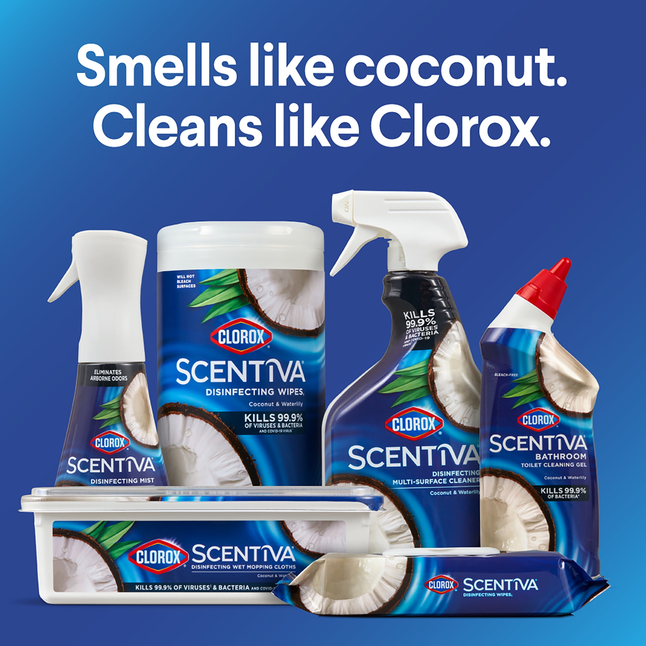 (3 pack) Clorox Scentiva Bathroom Toilet Cleaning Gel, Coconut and Waterlily, 24 Fluid Ounces