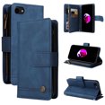 thumbnail image 1 of Case for iPhone SE 2022/8/7 Cover Zipper Pocket Wallet Case Magnetic Protective - Blue, 1 of 5