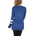 thumbnail image 2 of VISgogo Camiseta a rayas informal para mujer, suéter con abertura con cuello en V y manga larga con bloque de color para adultos VISgogo  moda, 2 of 5