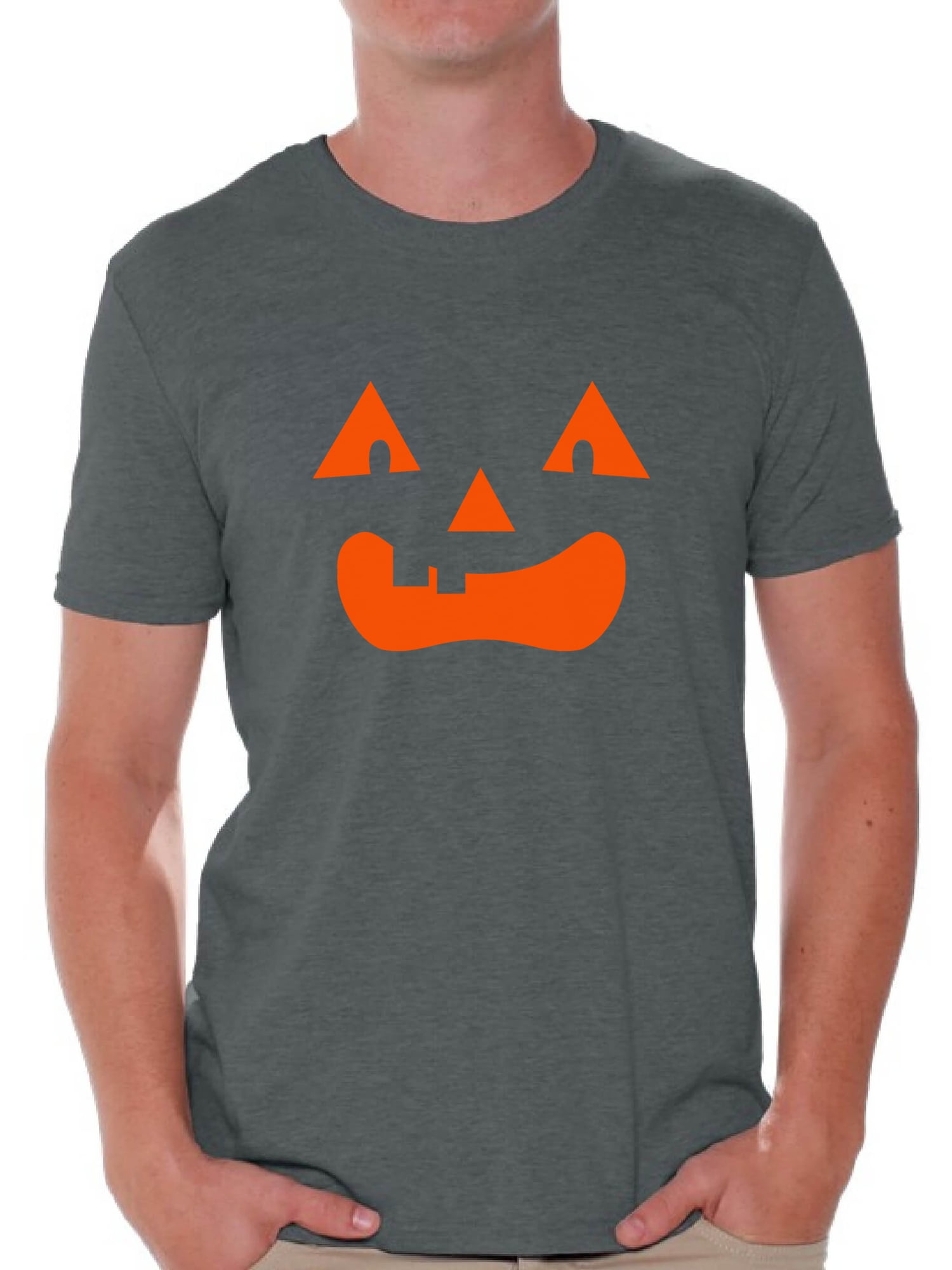 Men/'s big and tall t-shirt Halloween pumpkin jack o lantern costume tall tee