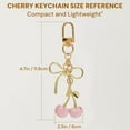 thumbnail image 2 of Cherry Keychain Cute Bag Charm Women Leather Keyring Car Keys Gift Mother's Day Birthday Valentine's Purse Accessory, 2 of 7