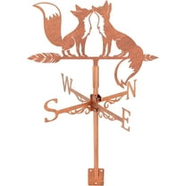 Fox Weather Vane Animal Metal Weathervane Copper Red Wind Vanes Weathercock Decorative Wind Direction Vanes Signs for Farmhouse Outdoor Garden Lawn Roof Paddock Decoration