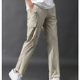 thumbnail image 2 of KeShDi Golf Pants Men Fashion Solid Casual Elastic Waist Pocket Trousers Sport Pants Khaki 2X, 2 of 6