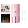 thumbnail image 3 of Humidificador de aire con engranaje ajustable, adaptador USB, modo silencio, portátil, apagado automático, esencial. Rosa b, 3 of 9