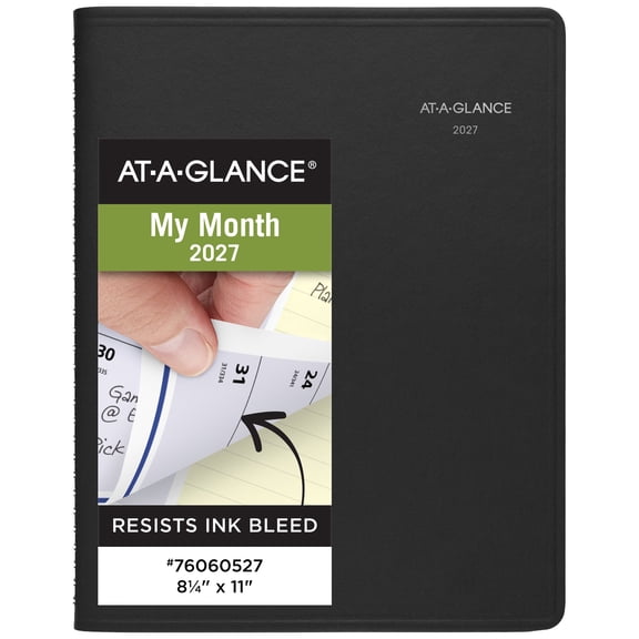 AT-A-GLANCE QuickNotes 2027 Monthly Planner Black Large 8 14 x 11 - Monthly