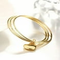 thumbnail image 5 of QQTDFG Unisex 925 Sterling Yellow Gold Silver Plated Heart Bangle Charm Bracelet L68-Gold, 5 of 6