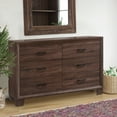 thumbnail image 6 of BenJara Transitional Six Drawer Dresser, Medium Warm Brown., 6 of 6