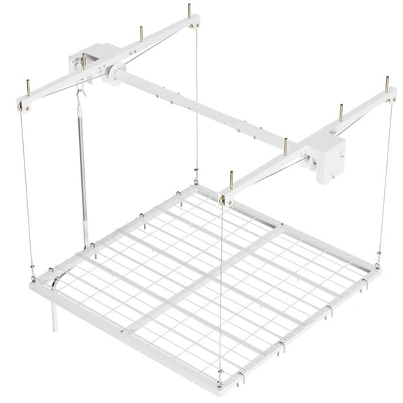 Garage Storage Rack, Heavy-duty 4x4 Ft Ceiling Storage Racks with Safety Lock, Ideal for Garage Storage Mounted Lift System and Storage Organizer, 350lbs Capacity