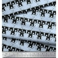 thumbnail image 3 of Soimoi Blue Georgette Viscose Fabric Teddy Bear Face Print Fabric by the Yard 42 Inch Wide, 3 of 3