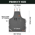 thumbnail image 3 of Toptie Cotton Canvas Work Tool Apron with Pockets for Kitchen Chef Baking BBQ Hair Salon Gardening Cafe-Grey, 3 of 7