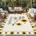 thumbnail image 2 of Sunflowers Outdoor Rug for Patio/Deck/Porch, Non-Slip Large Area Rug 5 x 8 Ft, Modern Bee You Are My Sunshine Beige Indoor Outdoor Rugs Washable Area Rugs, Reversible Camping Rug Carpet Runner, 2 of 8