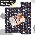 thumbnail image 4 of Princess and Swan Black Pattern Teens Toddler Nap Mat with Pillow, Sleeping Mat Bag for Preschool Daycare 60"x20", 4 of 6