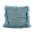 thumbnail image 2 of Fennco Styles Genuine Mongolian Lamb Fur Down Filled Decorative Throw Pillow, Many Colors (16-inch Square, Ice Blue), 2 of 2