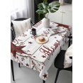 thumbnail image 6 of Wooden Grain Table Cloth, Waterproof Tablecloth for Rectangle Tables, Red Country Texas Star Branches Berry Reusable Washable Fabric Table Cover for Restaurant Kitchen Dining Tables 54"x108", 6 of 9