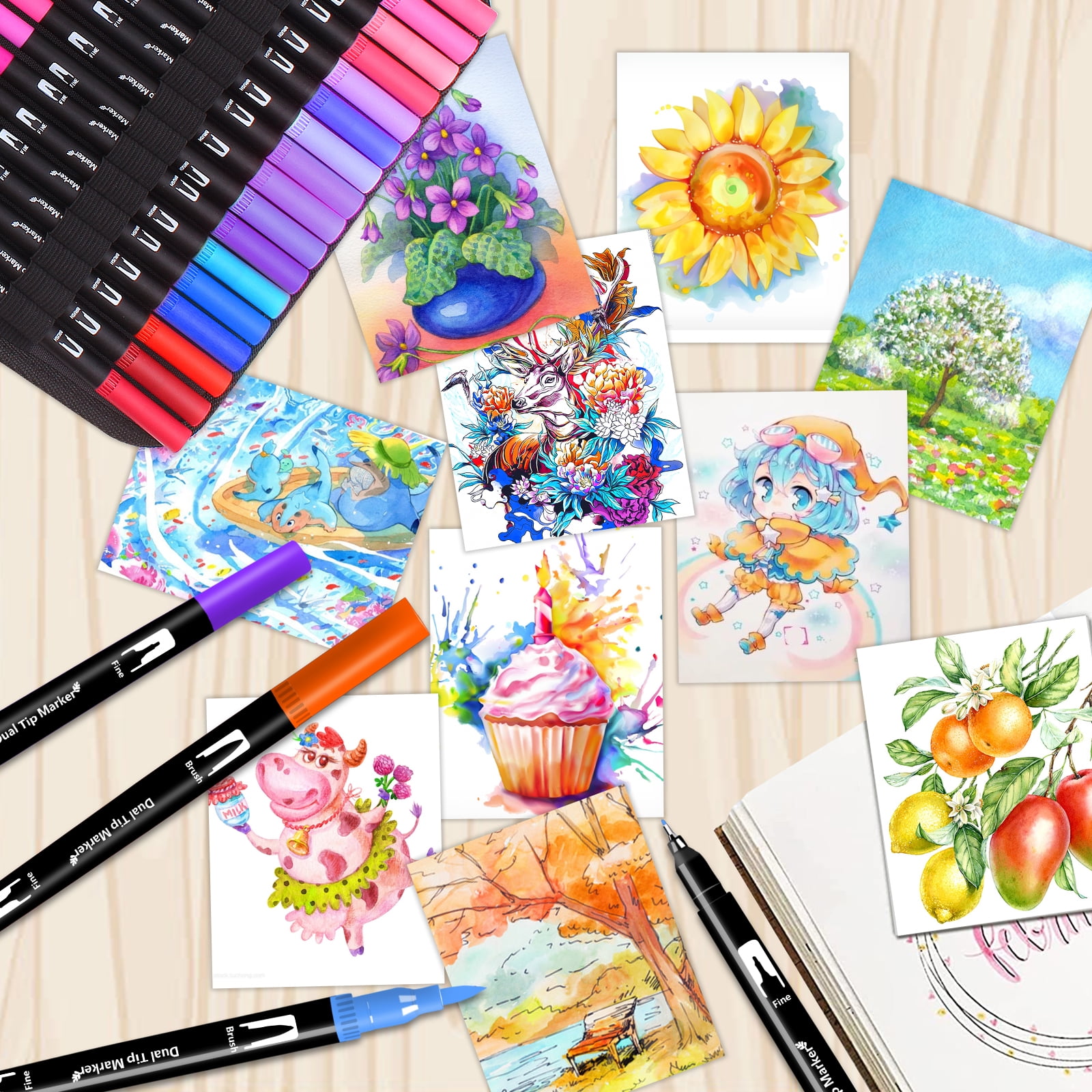Professional Watercolor Set With Double Headed Brush Colour Markers For  Drawing, Aesthetic, Manga, Kids School Art Supplies P230427 From Musuo05,  $16.14
